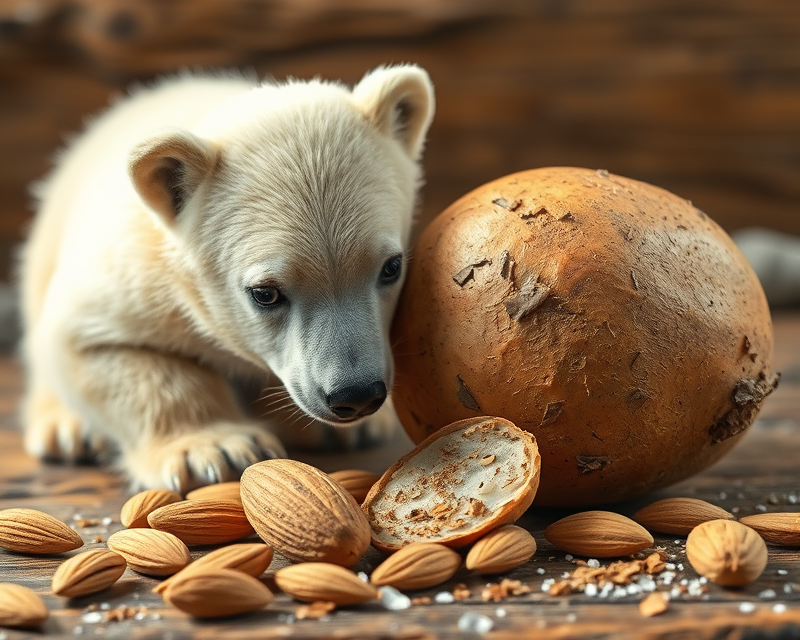 almond, polar bear, potato